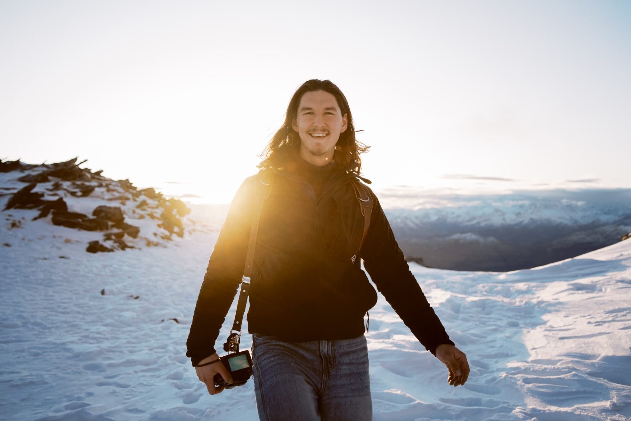 Photographers in winter snow Queenstown